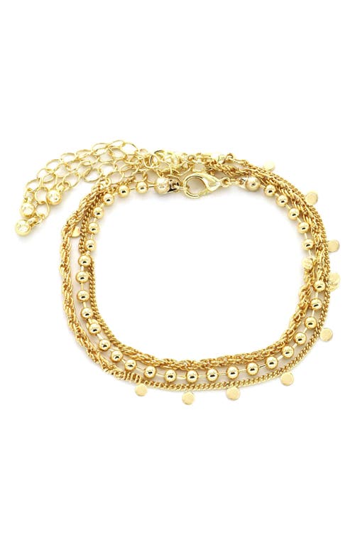 Set of 3 Chain Bracelets in Gold