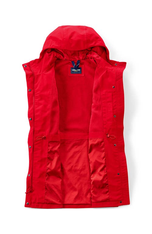 Shop Lands' End Squall Hooded Waterproof Raincoat In Bright Cherry