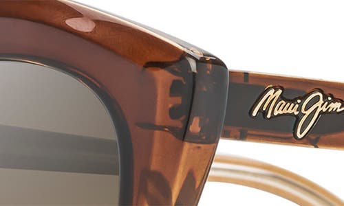 Maui Jim Lotus 56mm Polarizedplus2® Cat Eye Sunglasses In Chocolate Fade/hcl Bronze
