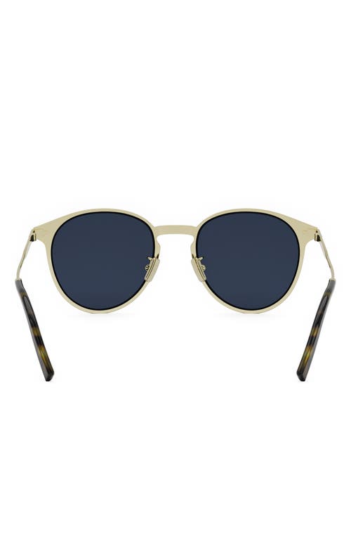 Shop Dior 'blacksuit R8u 51mm Round Sunglasses In Shiny Gold Dh/blue