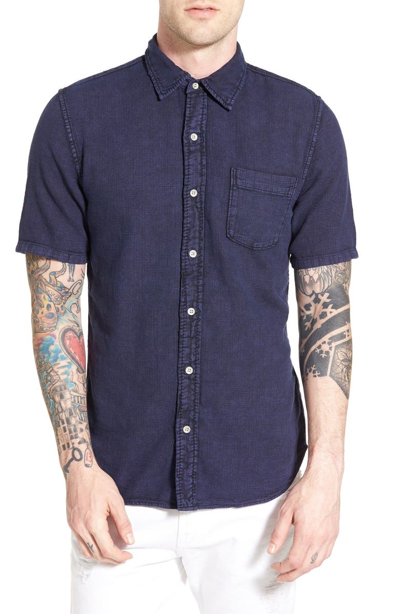 True Religion Brand Jeans Acid Wash Short Sleeve Woven Shirt | Nordstrom