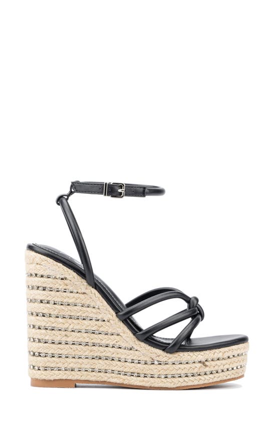 Shop New York And Company Electra Platform Wedge Espadrille Sandal In Black