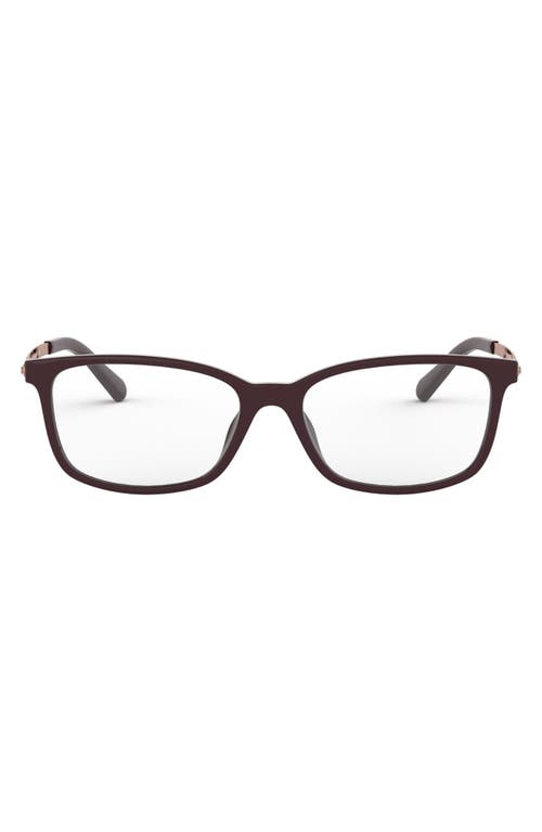 Michael Kors 54mm Rectangular Optical Glasses in Cordovan at Nordstrom