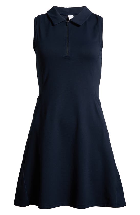 Shop Zella Replay Sleeveless Polo Dress & Shorts Set In Navy Sapphire