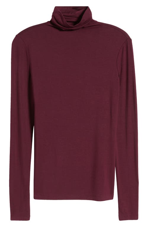 Anne Klein Turtleneck Jersey Top In Deep Plum