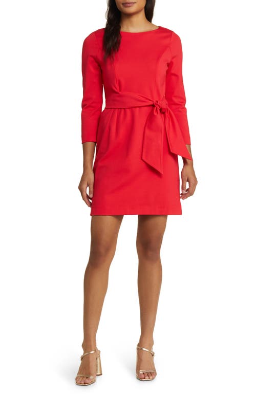 Lilly Pulitzer Leighton Tie Front Sheath Dress Amaryllis Red at Nordstrom,