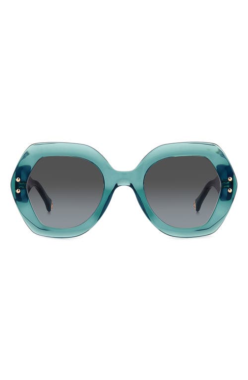 Carolina Herrera 52mm Square Sunglasses in Teal Havana at Nordstrom