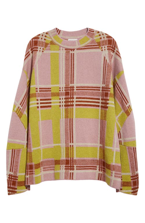 Shop Dries Van Noten Telmo Jacquard Merino Wool & Alpaca Blend Crewneck Sweater In Pink