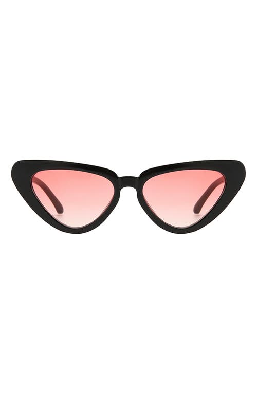 Freya 53mm Gradient Polarized Cat Eye Sunglasses in Black/Rose