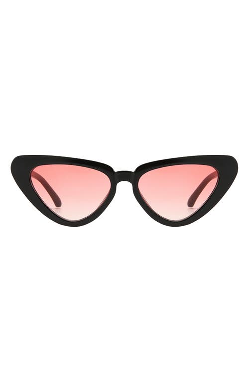 Fifth & Ninth Freya 53mm Gradient Polarized Cat Eye Sunglasses in Black/Rose at Nordstrom