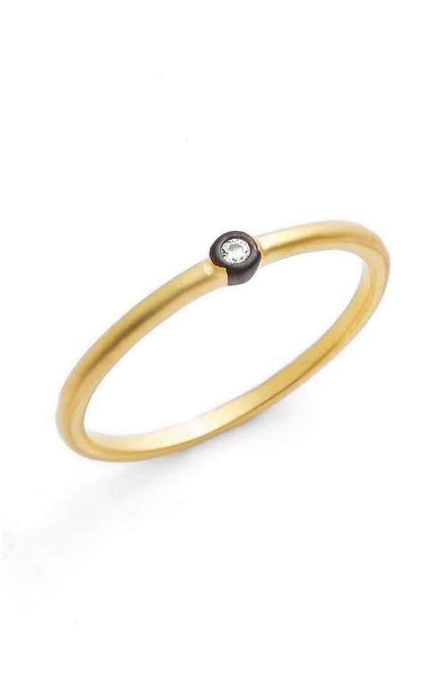 Single Bezel Stacking Ring in Gold/Black