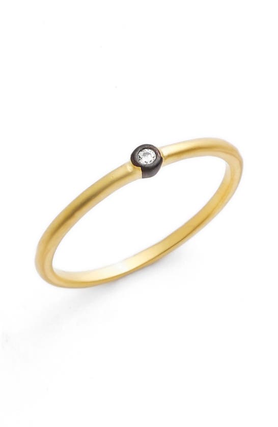 Freida Rothman Single Bezel Stacking Ring In Gold/ Black