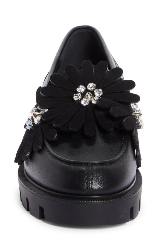 Shop Christian Louboutin Flora Lug Sole Loafer In Black