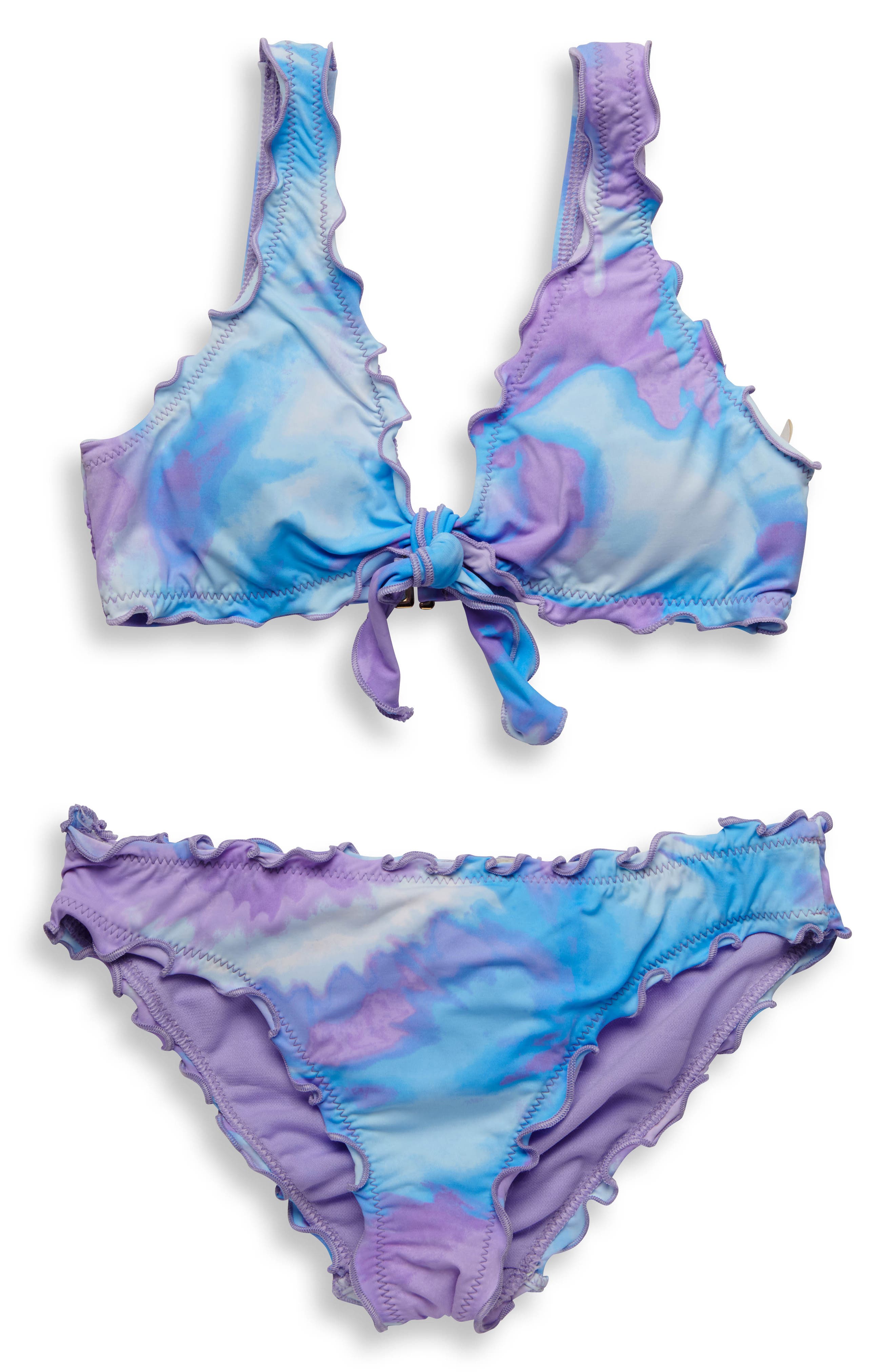 tie dye two piece swimsuit