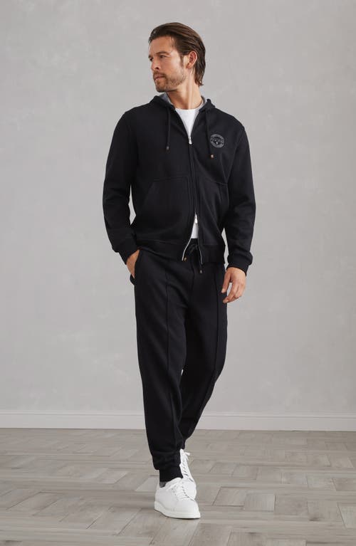 Shop Brunello Cucinelli Cotton, Cashmere And Silk French Terry Double Cloth Trousers With Crête Detail An In Black