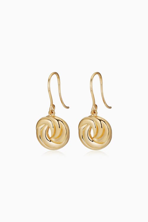 Shop Oradina 14k Yellow Gold Infinite Love Drop Earrings