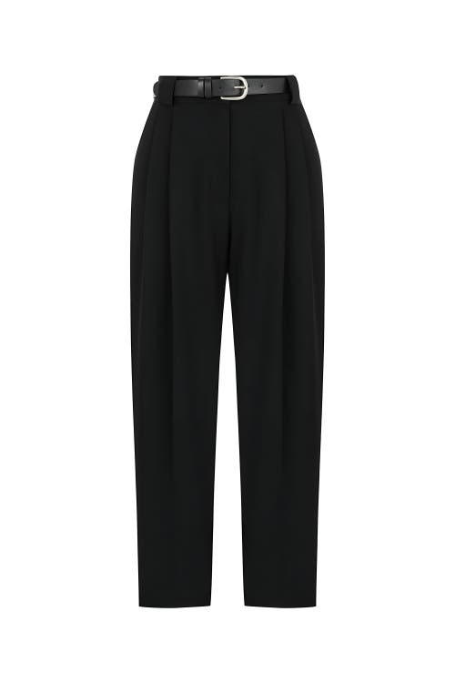 Shop Nocturne High Waist Pleated Pants In Black