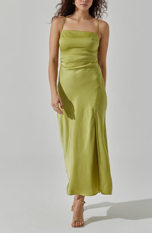 Shop Astr The Label Satin Slipdress In Celery