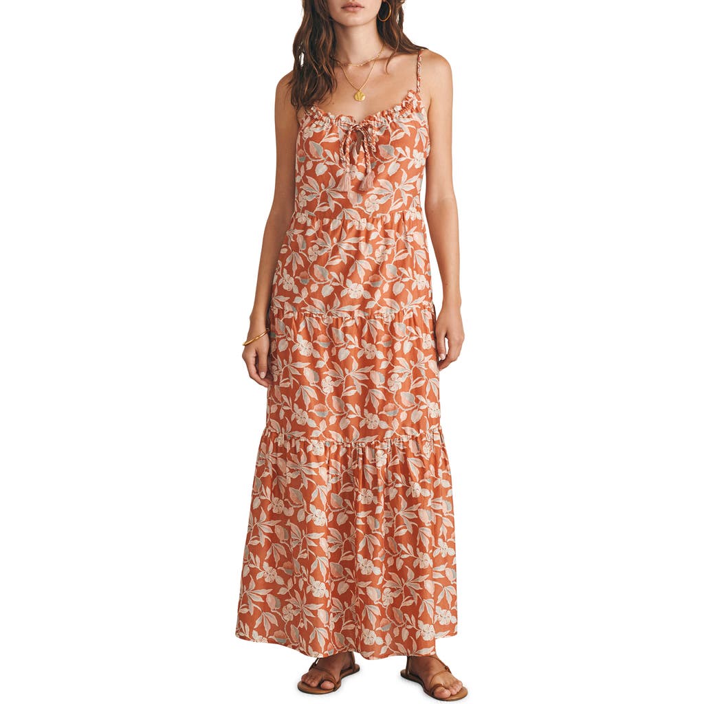 Faherty Silk-blend Sun Chaser Maxi Dress In Ginger Floral