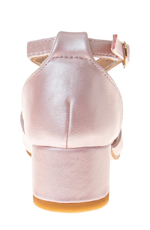 Laura Ashley Kids' Ankle Strap Block Heel Pump In Pink Pearl Patent