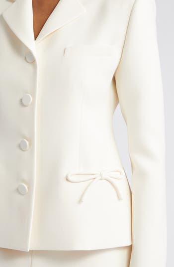 Bow Detail Crepe Couture Jacket