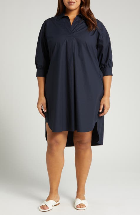 Unique Bargains Women's Plus Size Outfits Fashion Tie dye V Neck 3/4 Sleeve  Tops 2X Blue 