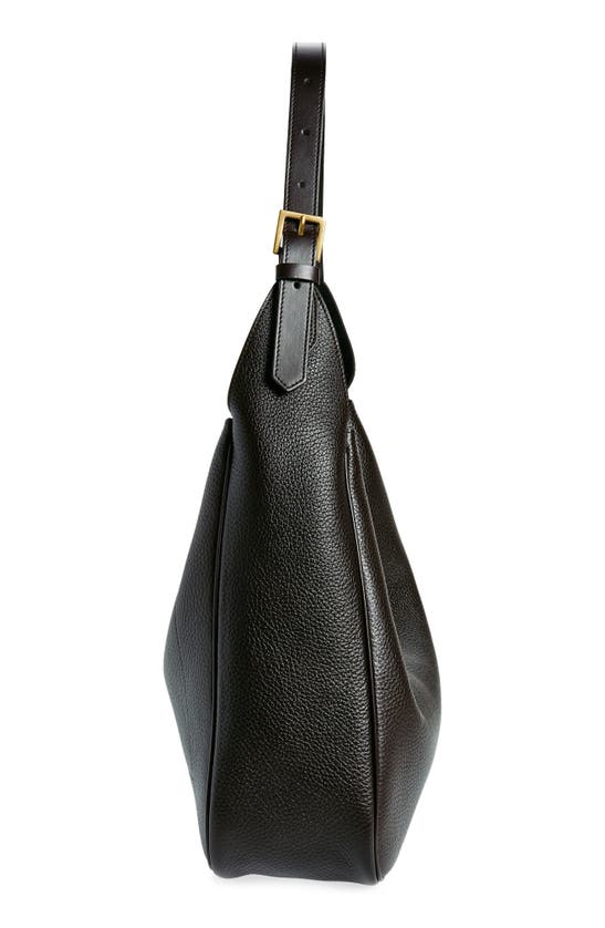 Shop Tom Ford Large Monarch Leather Hobo Bag In Espresso