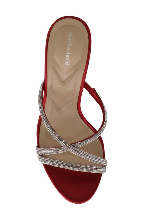 Shop Charles David Carolyn Crystal Embellished Slide Sandal In Red