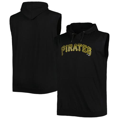 PROFILE Men's Black Pittsburgh Pirates Jersey Pullover Muscle Hoodie