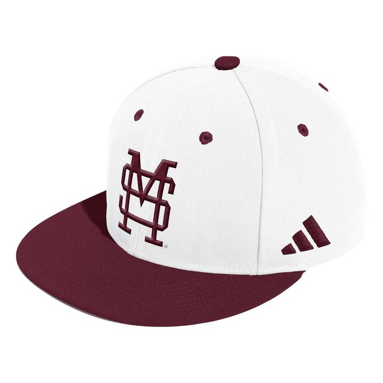 Shop Adidas Originals Adidas White Mississippi State Bulldogs On-field Baseball Fitted Hat