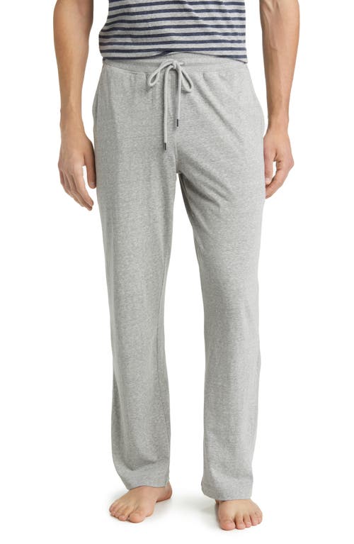Heathered Recycled Cotton Blend Pajama Pants in Light Grey
