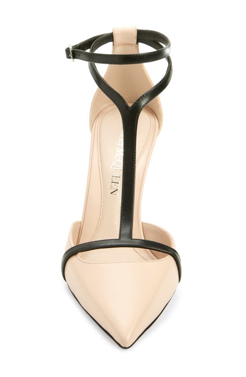 Shop Alexander Mcqueen Harness T-strap Pump In Blush/black/red