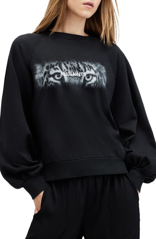 Shop Allsaints Stare Cyni Graphic Sweatshirt In Black