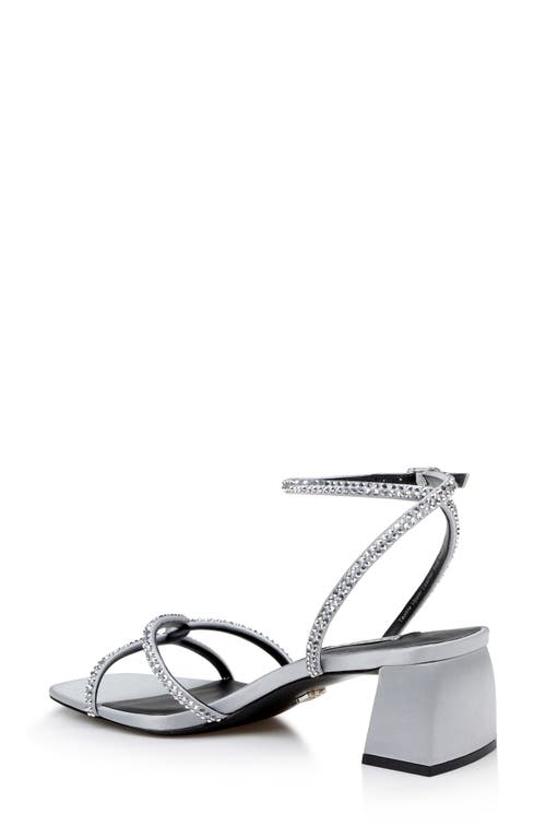 Shop Badgley Mischka Collection Brisa Ankle Strap Sandal In Silver Satin