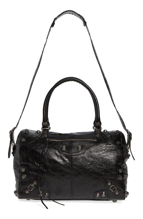 Le Cagole Leather Duffle Bag in Black