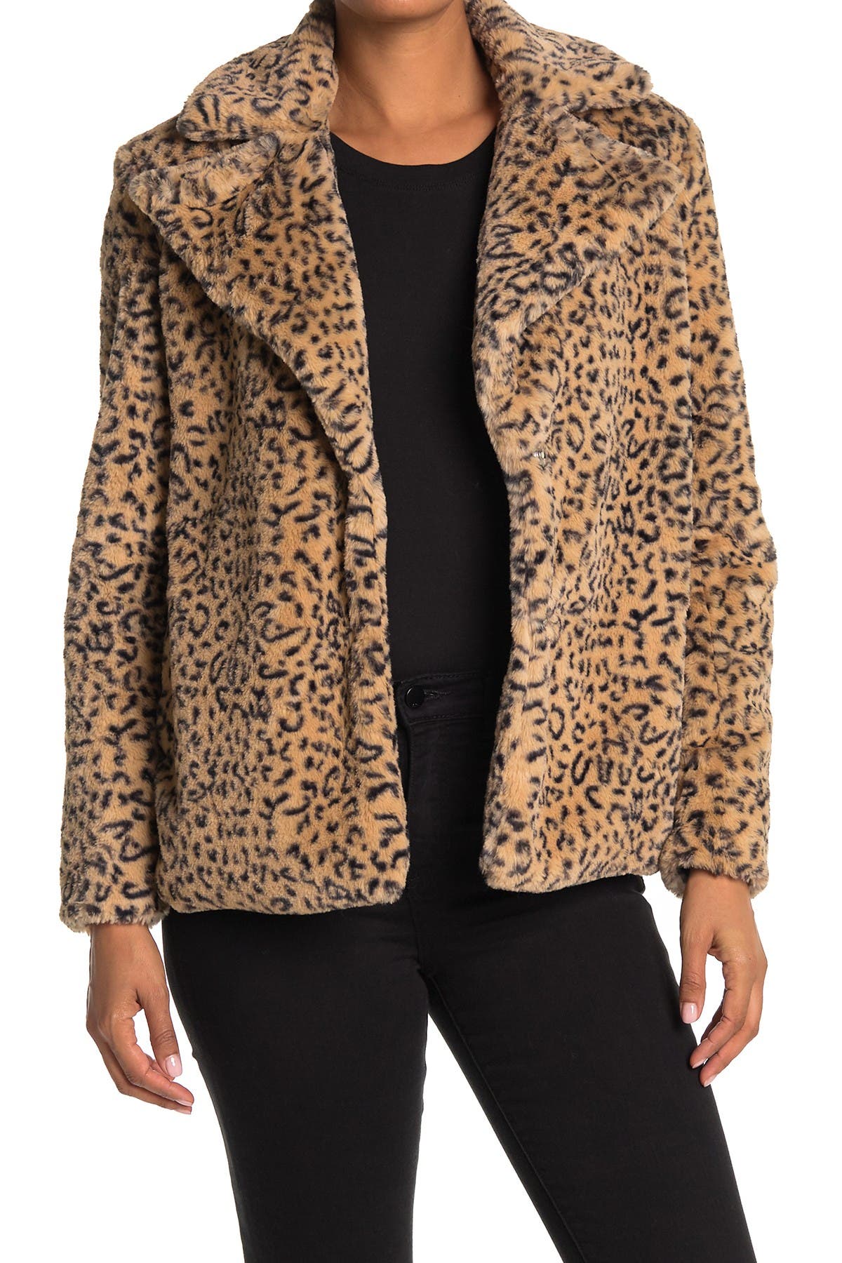 fur leopard print jacket