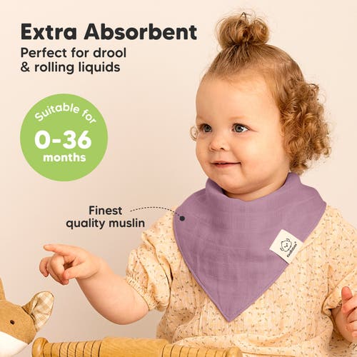 Keababies 8-pack Lumi Muslin Bandana Bibs In Lavender
