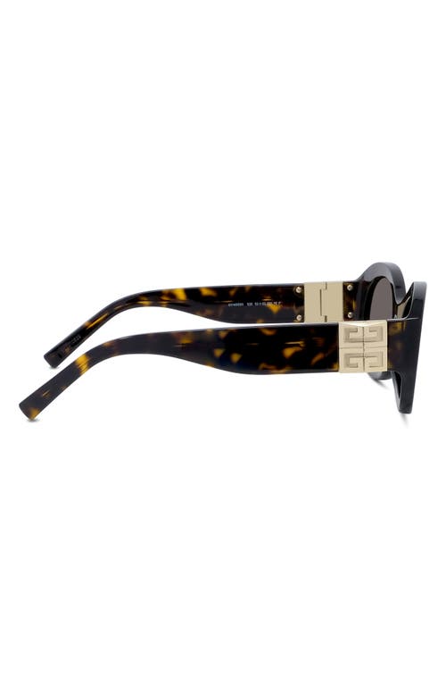 Shop Givenchy 4g Oval Sunglasses In Dark Havana/brown