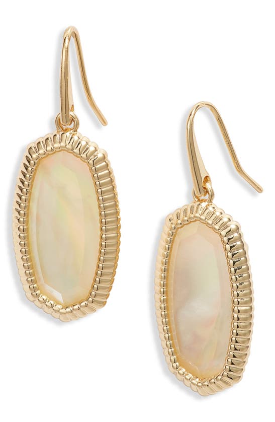 Shop Kendra Scott Dani Ridge Frame Drop Earrings In Gold/ Golden Abalone