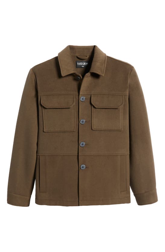 Noize Men's Solid Shirt Jacket In Dark Leaf