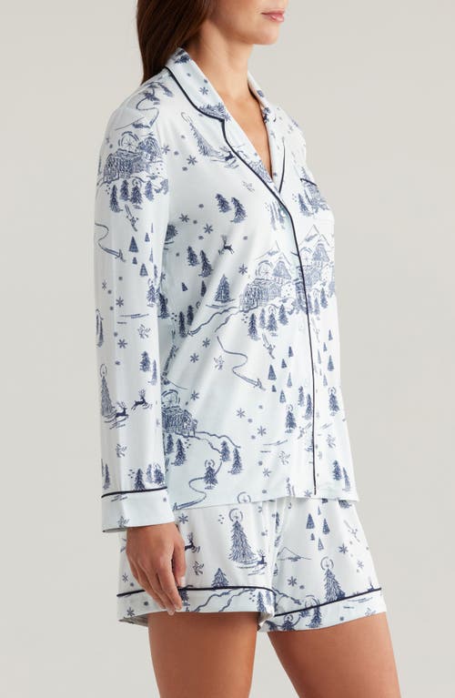 Shop Nordstrom Moonlight Eco Long Sleeve Short Pajamas In Blue Chateau Toile