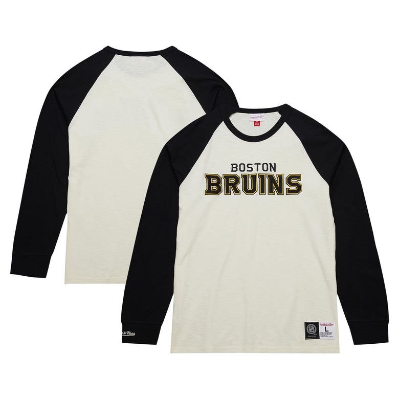 Shop Mitchell & Ness Cream Boston Bruins Legendary Slub Vintage Raglan Long Sleeve T-shirt