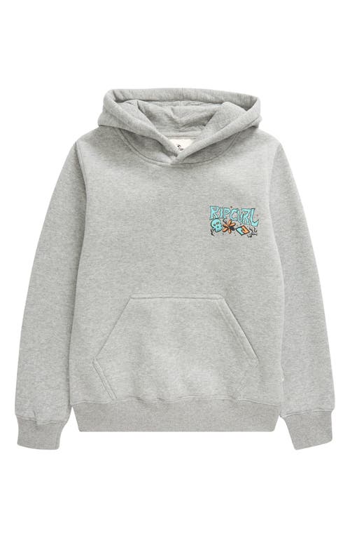 Rip Curl Kids' Shred Fleece Graphic Hoodie in Grey Marle 