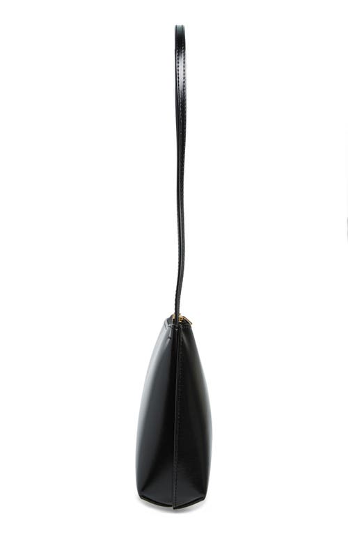 Shop Mansur Gavriel Gaia Leather Shoulder Bag In Black/flamma