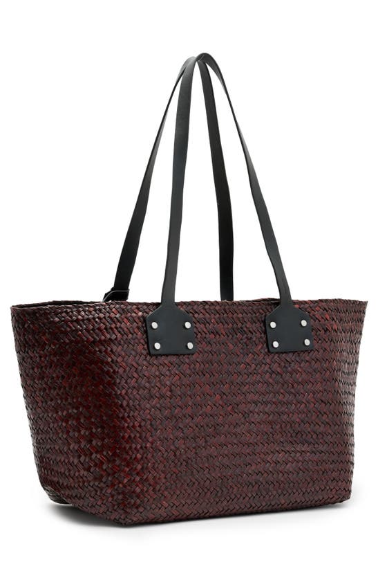 Shop Allsaints Mosley Straw Tote In Peat Brown