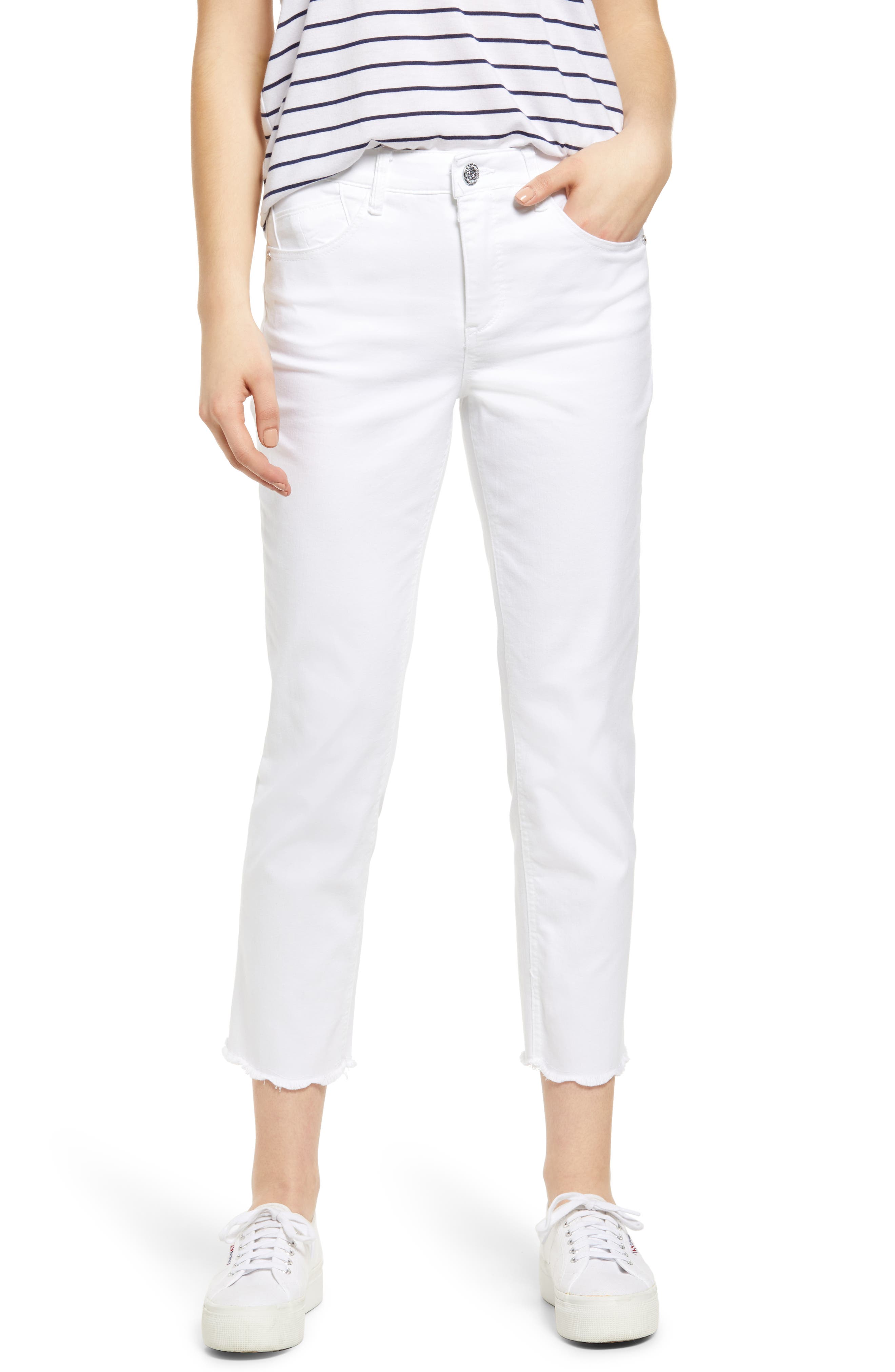 womens white cut off jeans