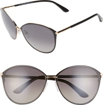 TOM FORD Penelope 59mm Gradient Polarized Cat Eye Sunglasses