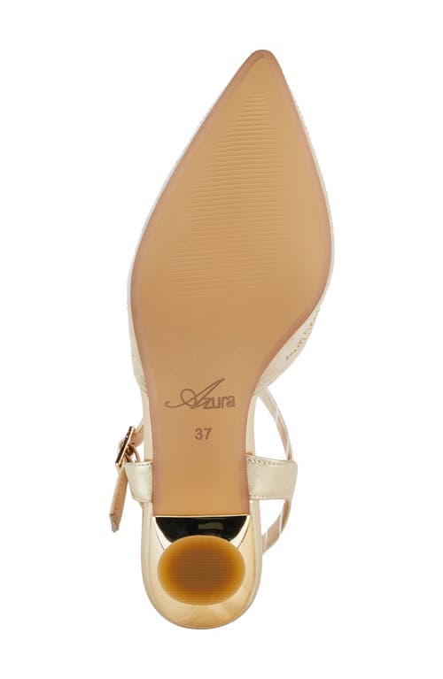 Azura By Spring Step Delicate Ankle Strap Pointed Toe Pump In Soft Gold