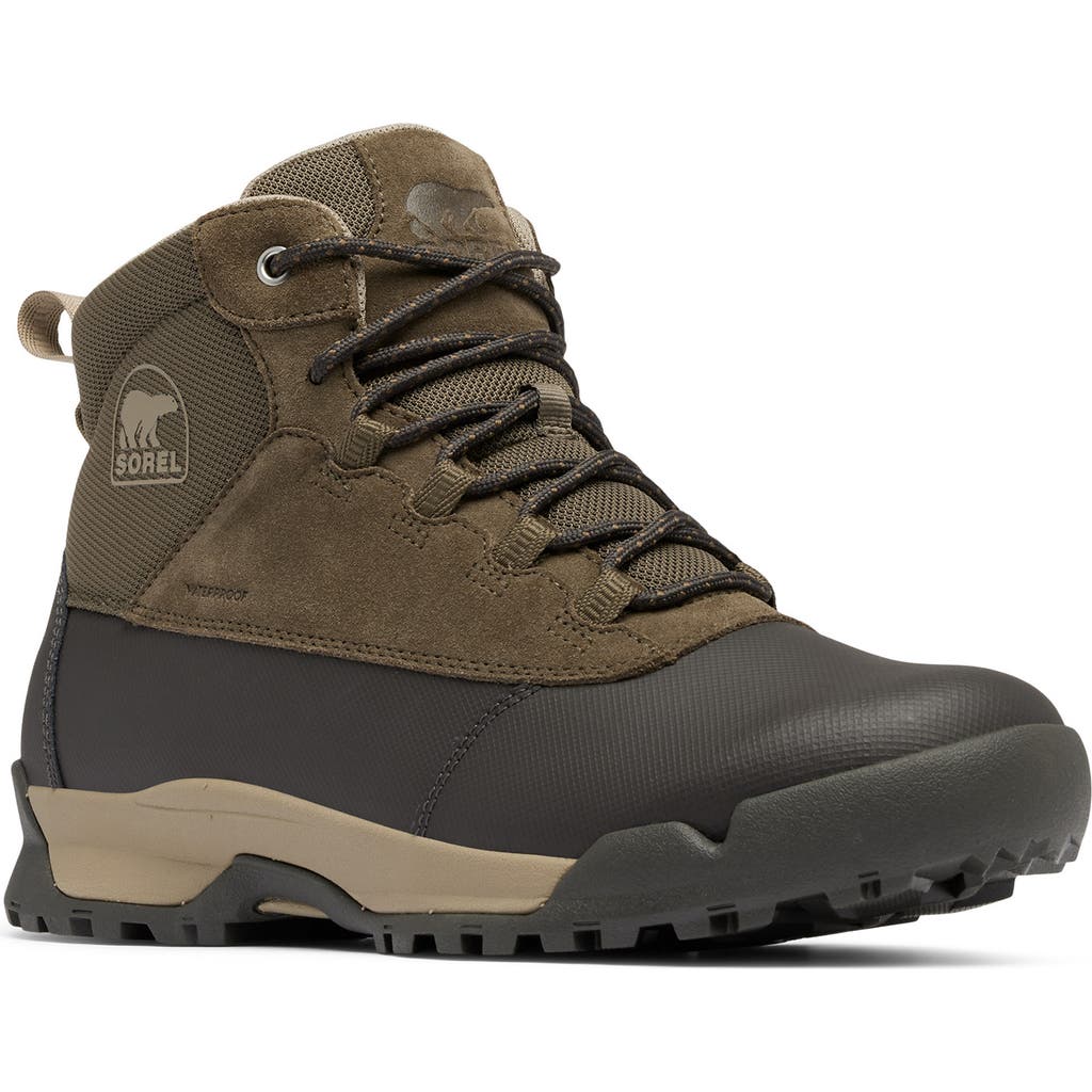 Sorel Men's Buxton Lite Lace Waterproof Boot In Major/jet