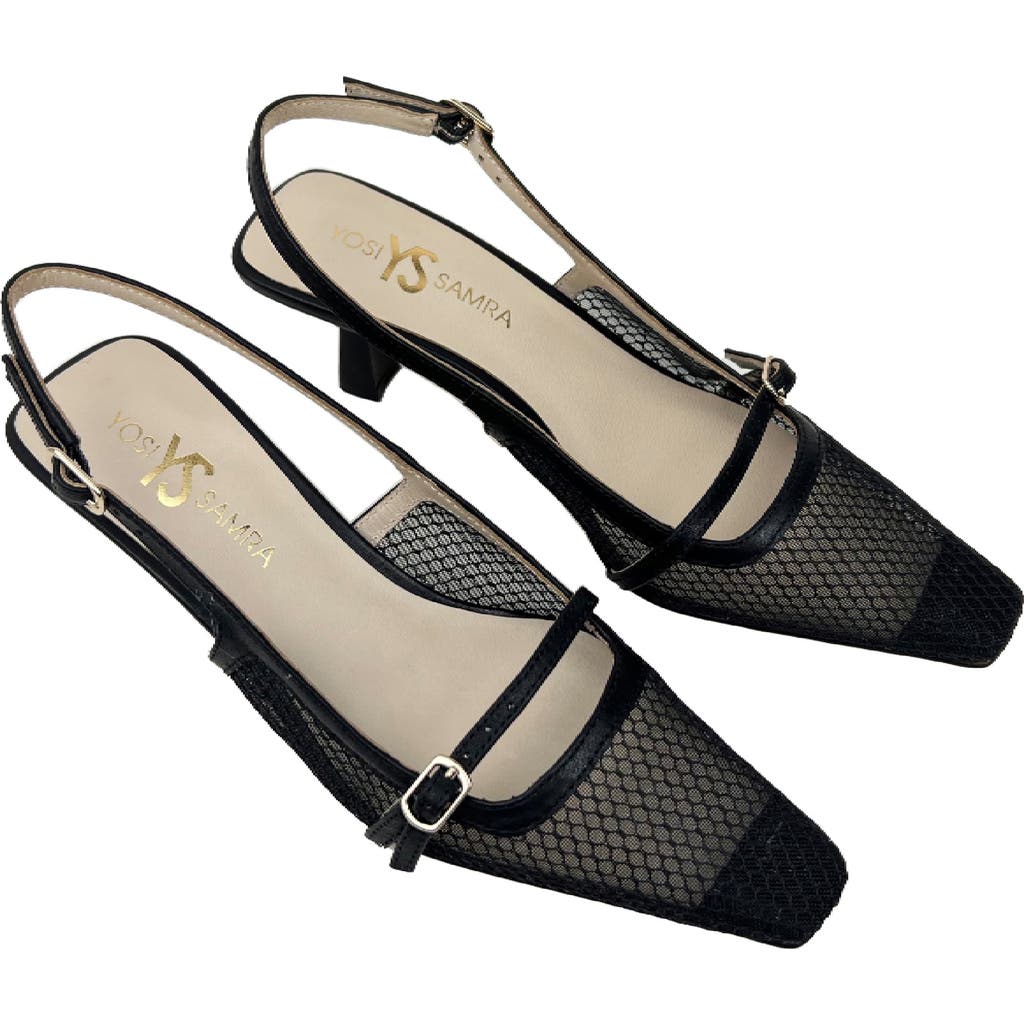 Yosi Samra Kate Slingback Pump In Black Mesh